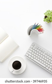 High Angle Of Office Desk