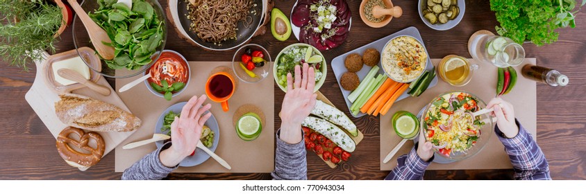 Food Table Healthy Delicious Organic Meal Stock Photo 678646420 ...