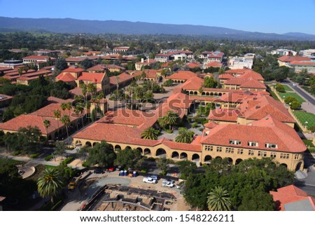 High angle shot of Stanford University, California, America
