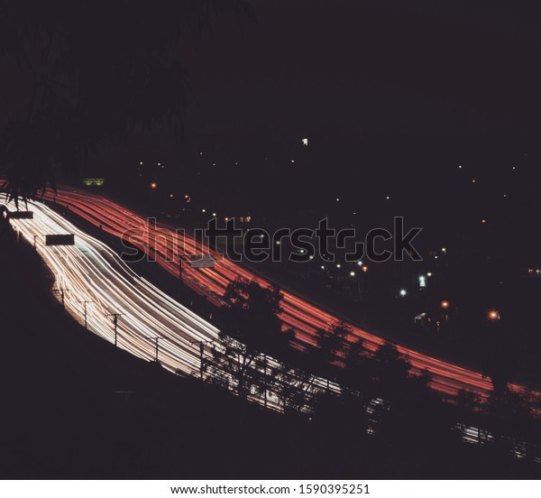 High Angle Shot Two Parallel Highways Stock Photo 1590395251 | Shutterstock