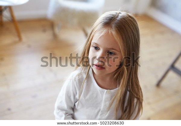 High Angle View Adorable Little Girl Stock Photo Edit Now 1023208630