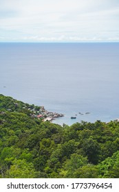 High angle view of the beach