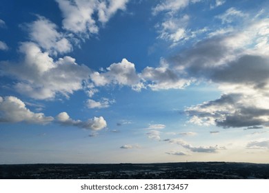 High Angle View of Beautiful and Dramatic Sky with Clouds over Luton city of England UK During Sunset. - Powered by Shutterstock