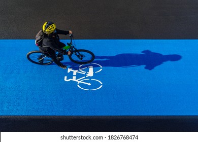 High Angle View Of Bike Path