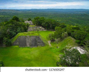 High Angle View Of Caracol Ruins In Cayo, Belize