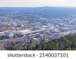 High angle view of the downtown Hot Springs at Arkansas