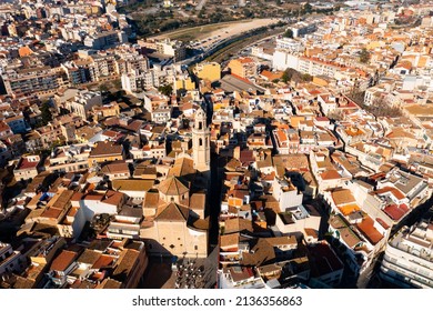 High Angle View Of El Vendrell - Capital Of Baix Penedes Comarca, Catalonia, Spain.