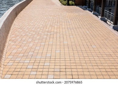 High Angle View Of Empty City Square Floor