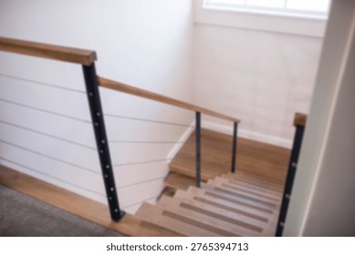 High angle view of empty stairs at home
