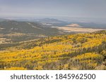 High angle view of the fall color around the famous Arizona Snowbowl near Flagstaff
