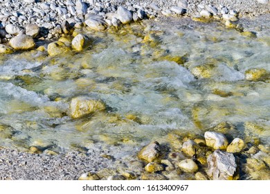 High Angle View Of Flowing Water Of Rocky Brook Hdr Image