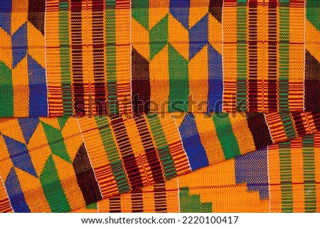 High angle view of kente cloth shot from above