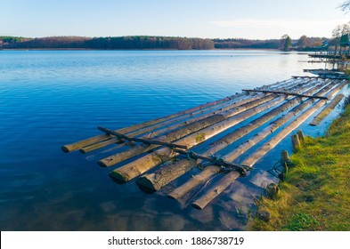 High angle view of lake with reflection.