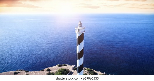High angle view of a lighthouse 