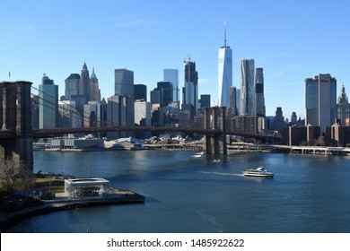 high angle view of manhattan looking over brooklyn bridge