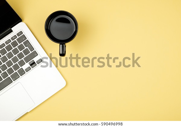 High Angle View Office Colored Desk Stock Photo Edit Now 590496998