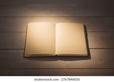 High angle view of open book on table