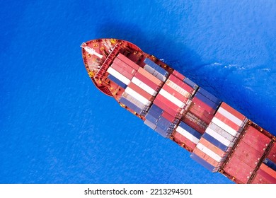 high angle view of the shipping system transport containers by cargo ships, international transport, export-import business, logistics.soft focus