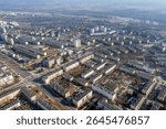High angle view of Stalowa Wola city in Subcarpathia region of Poland