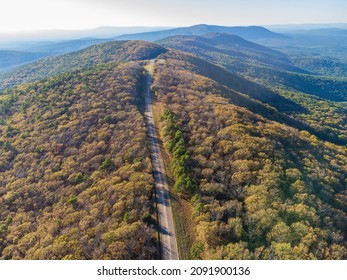 High angle view of Talimena National Scenic Byway at Oklahoma
