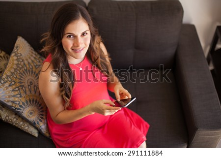 High Angle View Young Pregnant Woman Stock Photo Edit Now