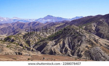 High Atlas mountains on a beautiful day, Marocco