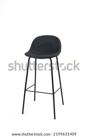 high black bar chair isolated on white background.
