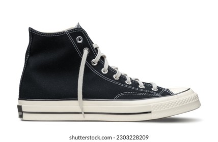 High black sneaker isolated on white background - Powered by Shutterstock