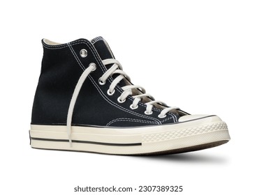 High black sneaker isolated on white background - Powered by Shutterstock