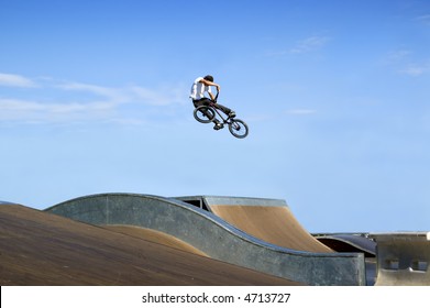 High BMX jump in a skate park - Powered by Shutterstock