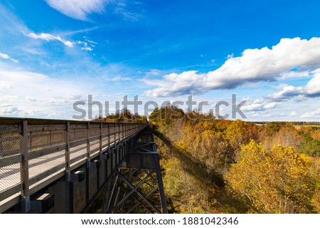 High Bridge Over the Appomattox River near Farmville, Virginia in Autumn 