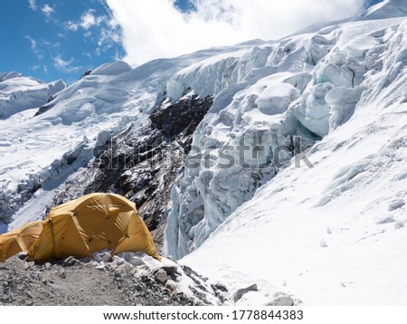 high camp at mera peak in nepal Foto stock © 