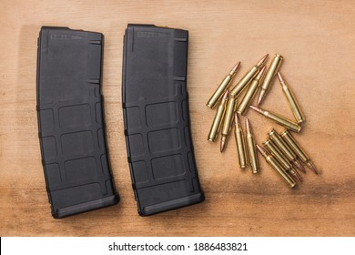 High Capacity 30 Round Bullet Magazines For An AR-15 Semi-auto Assault Rifle Guns With .223 Remington And .556 NATO Bullets