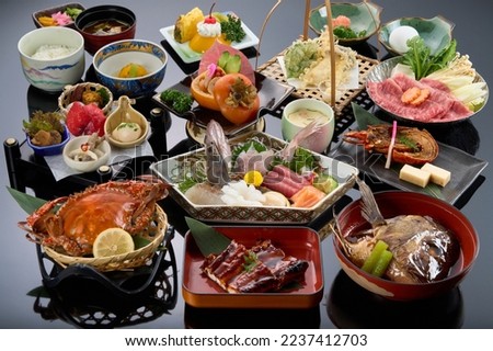 High class Japanese kaiseki cuisine