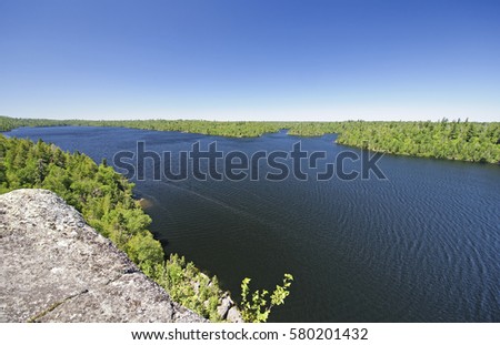 High Cliff View of a Winchell Lake in the Boundary Waters of Minnesota