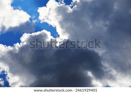 High clouds in the summer sky. Sky background. Meteorological observations of sky.