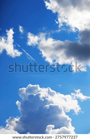 High clouds in the summer sky. Sky background. Meteorological observations of sky.
