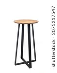 High coffee table in loft style isolated on a white background. Tall standing table.