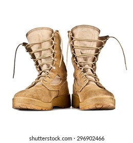 High Combat Boots In The Desert Coloring Isolated On White Background