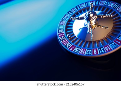 High Contrast Roulette Wheel. Blue Ambient Light.