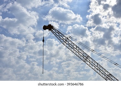 High crane under the clouds.