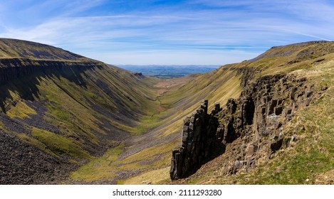 High Cup Nick, a classic valley in the Northern Pennines Area of Natural Beauty in England. 