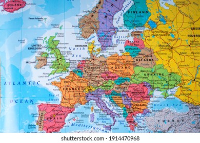 High detailed political map of Europe