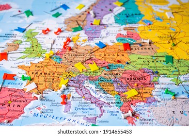 High Detailed Political Map Europe Stock Photo (Edit Now) 1914655393