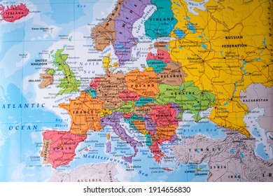 High detailed political map of Europe - Shutterstock ID 1914656830