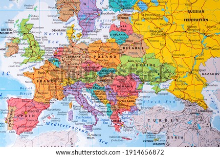 High detailed political map of Europe Stock foto © 