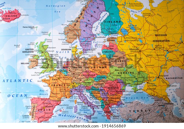 High Detailed Political Map Europe Stock Photo (Edit Now) 1914656869