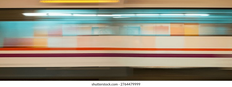 high dynamic motion blur speed on train station
