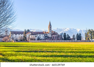 High dynamic range (HDR) Abbazia di Staffarda abbey in Revello Italy