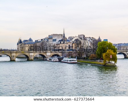 High dynamic range (HDR) Ile de la Cite (Island of the City) in Paris France